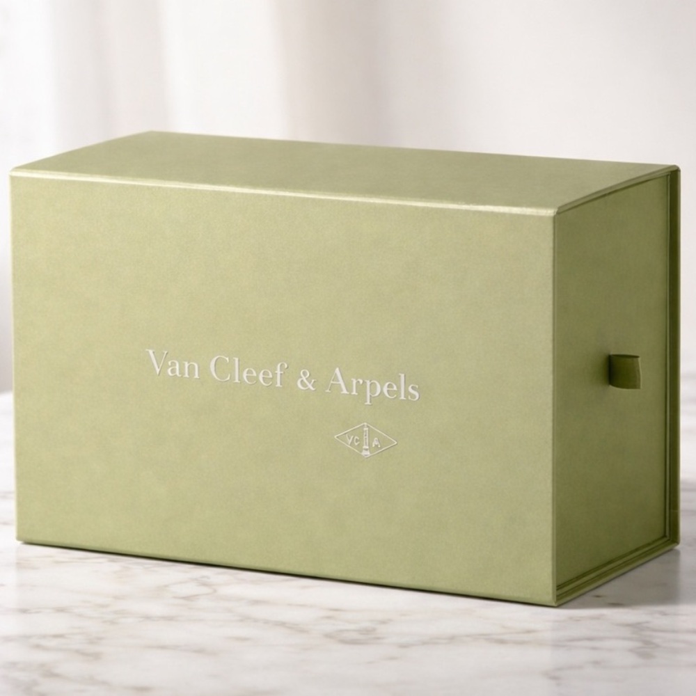 Van Cleef & Arpels Light Sage Jewelry Boxes large and small
